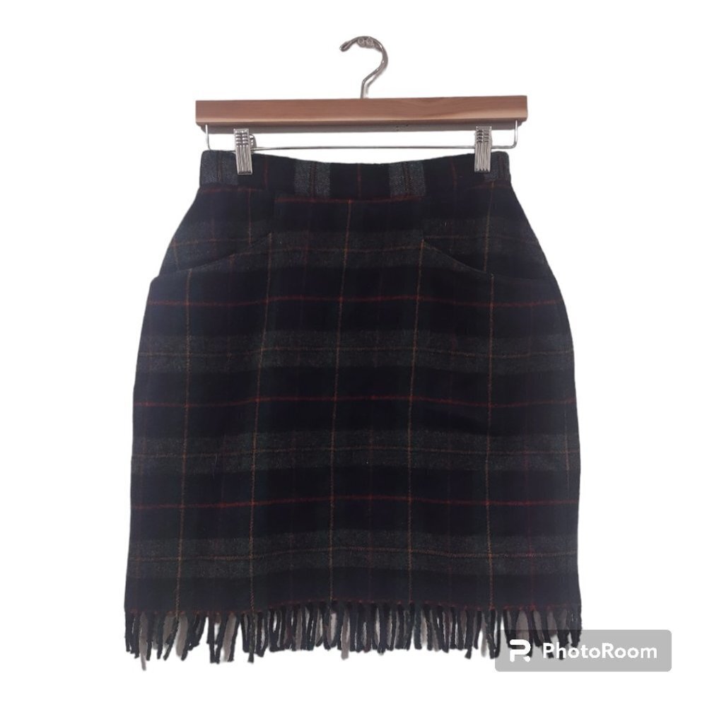 Plaid Mini Skirt - Black and Gray